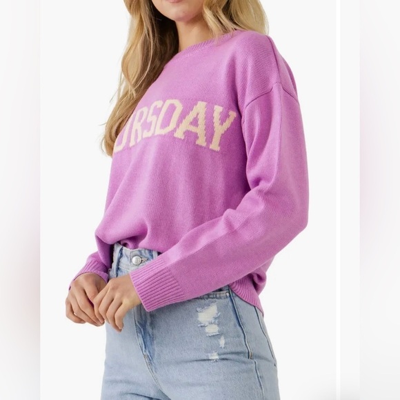 English Factory Weekday Thursday Motif Sweater - Picture 9 of 9